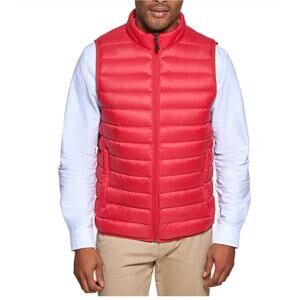 Men's Large Quilted Packable Red Puffer Vest